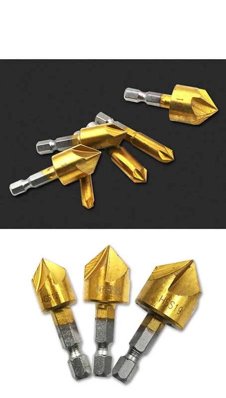 ZtDpLsd 1/4 &quotШестигранным хвостовиком 82 градусов 5 Флейта Зенковки сверло пять