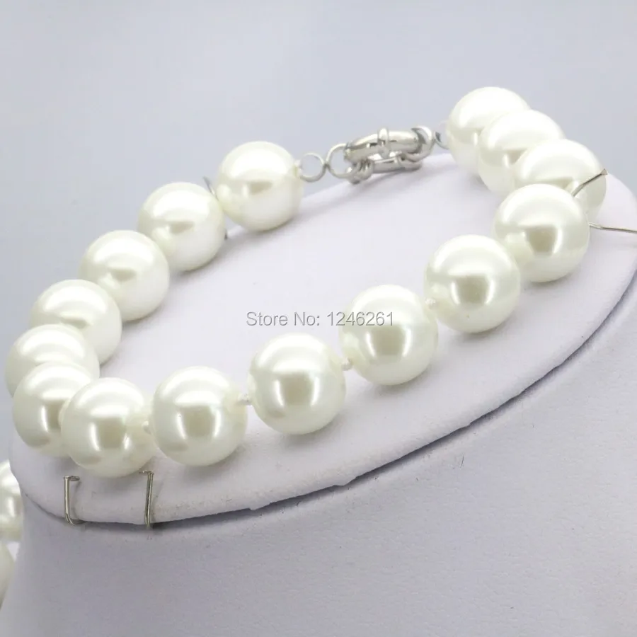 Аксессуары рождественские подарки для женщин и девушек 10 мм белые стеклянные