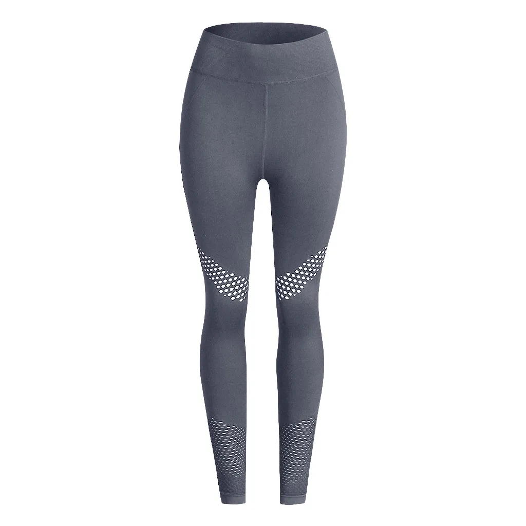 Женские Бесшовные однотонные спортивные обтягивающие штаны для йоги с высокой