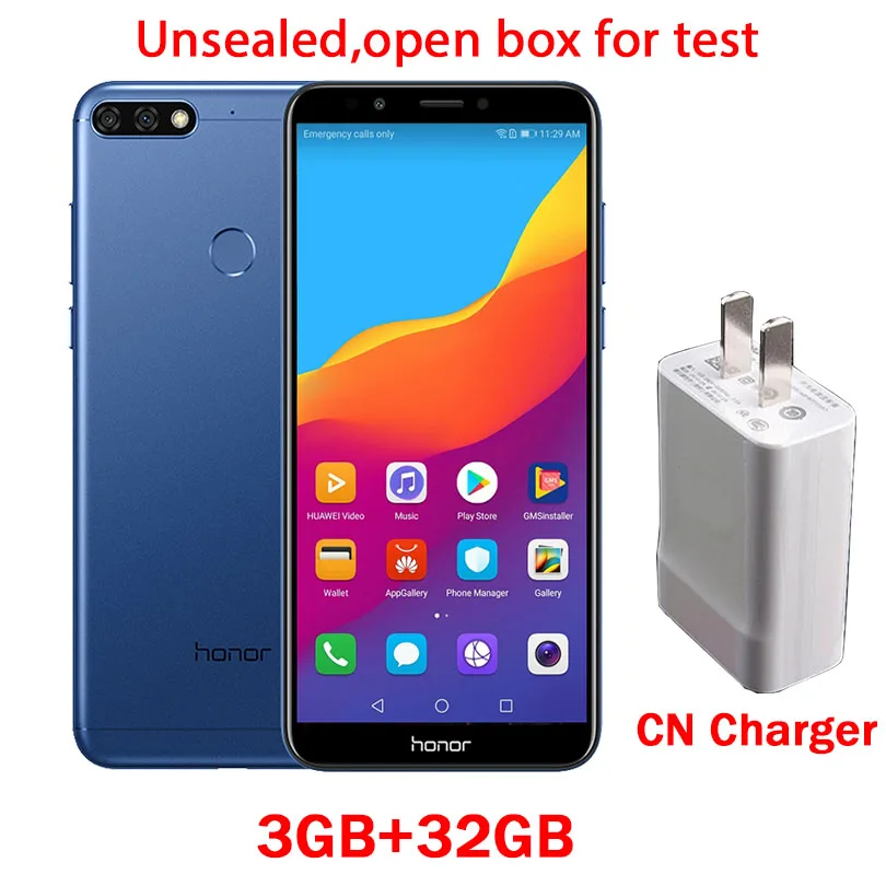 Honor 7C, 3 ГБ, 32 ГБ, 5,99 дюйма, Восьмиядерный процессор Snapdragon 450, фронтальная камера 3000 МП, двойная камера заднего вида, мАч, отпечаток пальца - Цвет: 3GB 32GB Blue