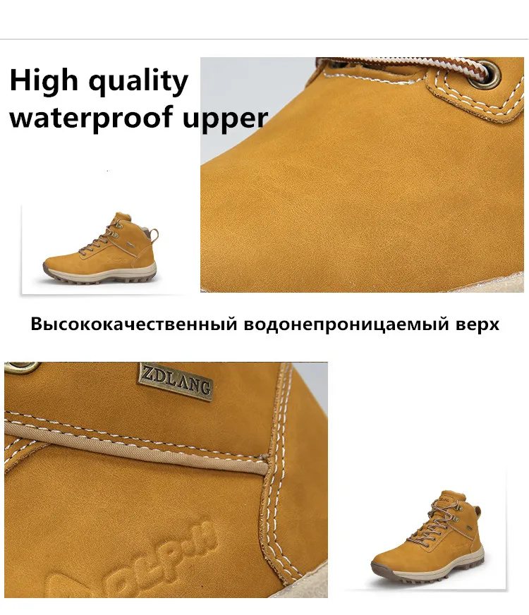 Mnalyo/брендовые модные водонепроницаемые кожаные мужские ботинки; удобная мужская обувь; ботильоны; короткая плюшевая зимняя теплая обувь для мужчин; размеры 39-46