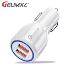 Автомобильное зарядное устройство 2,0 А, 2USB, быстрая зарядка 3.0, стандартное автомобильное зарядное устройство, адаптер для Samsung Xiaomi и кабель Micro USB Type-C, 1 м