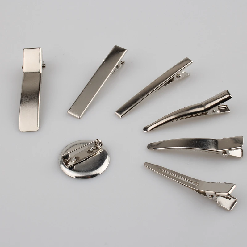 Серебристые металлические зубчатые накладки для волос сделай сам 10 шт./лот брошь