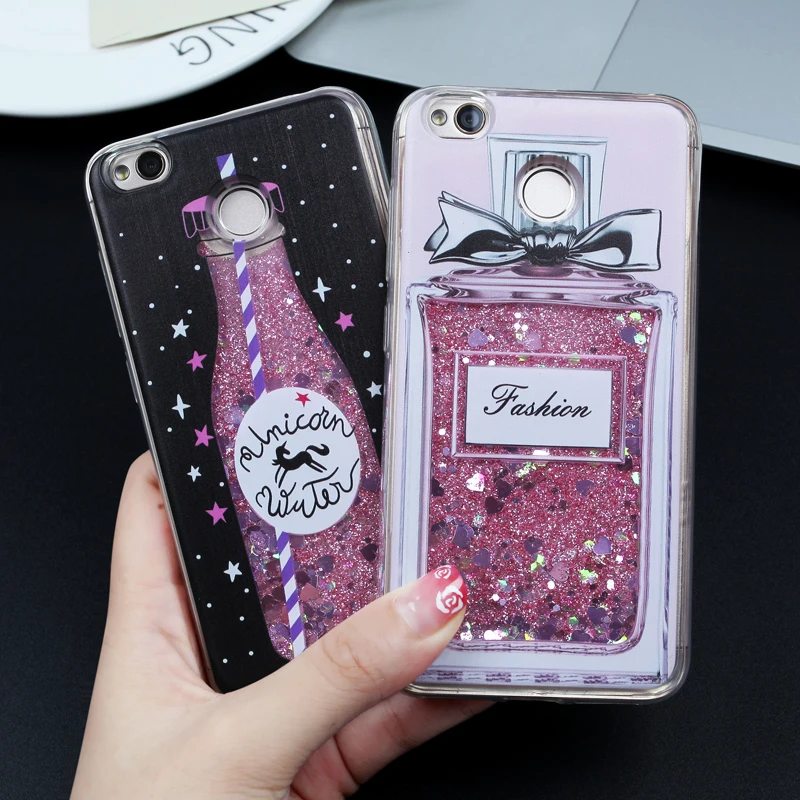 Case For Redmi Note 4 4X S2 4A 7 5 Pro Liquid Bling Glitter Love Covers Xiaomi 6X Plus Silicone TPU Capas |