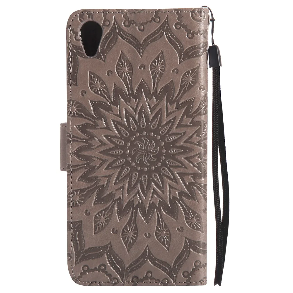 Кожаный чехол с рельефным изображением солнца для Sony X чехол-подставка Xperia F5121 Dual