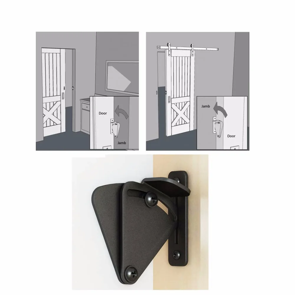 LWZH черная скользящая деревянная защелка из углеродистой стали замок