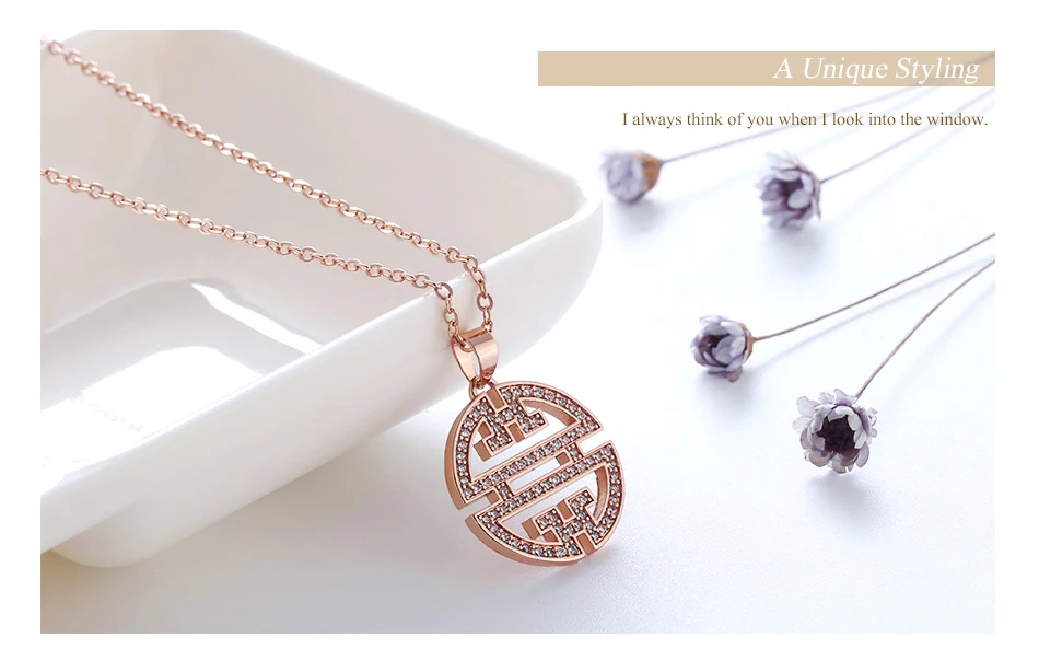 ORSA JEWELS оригинальное ожерелье кулон выдолбленный AAA CZ окно ювелирные украшения серебро цвет золотой цвет розовое золото цвет подарок ON151