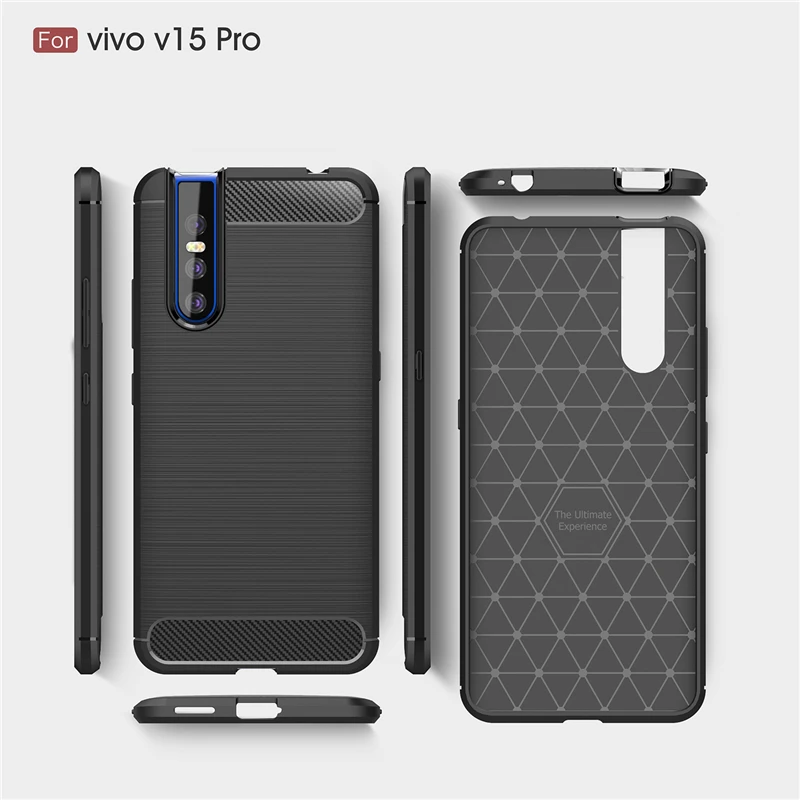 Чехол из углеродного волокна для Vivo V15 Pro S1 резиновый бампер Силиконовый