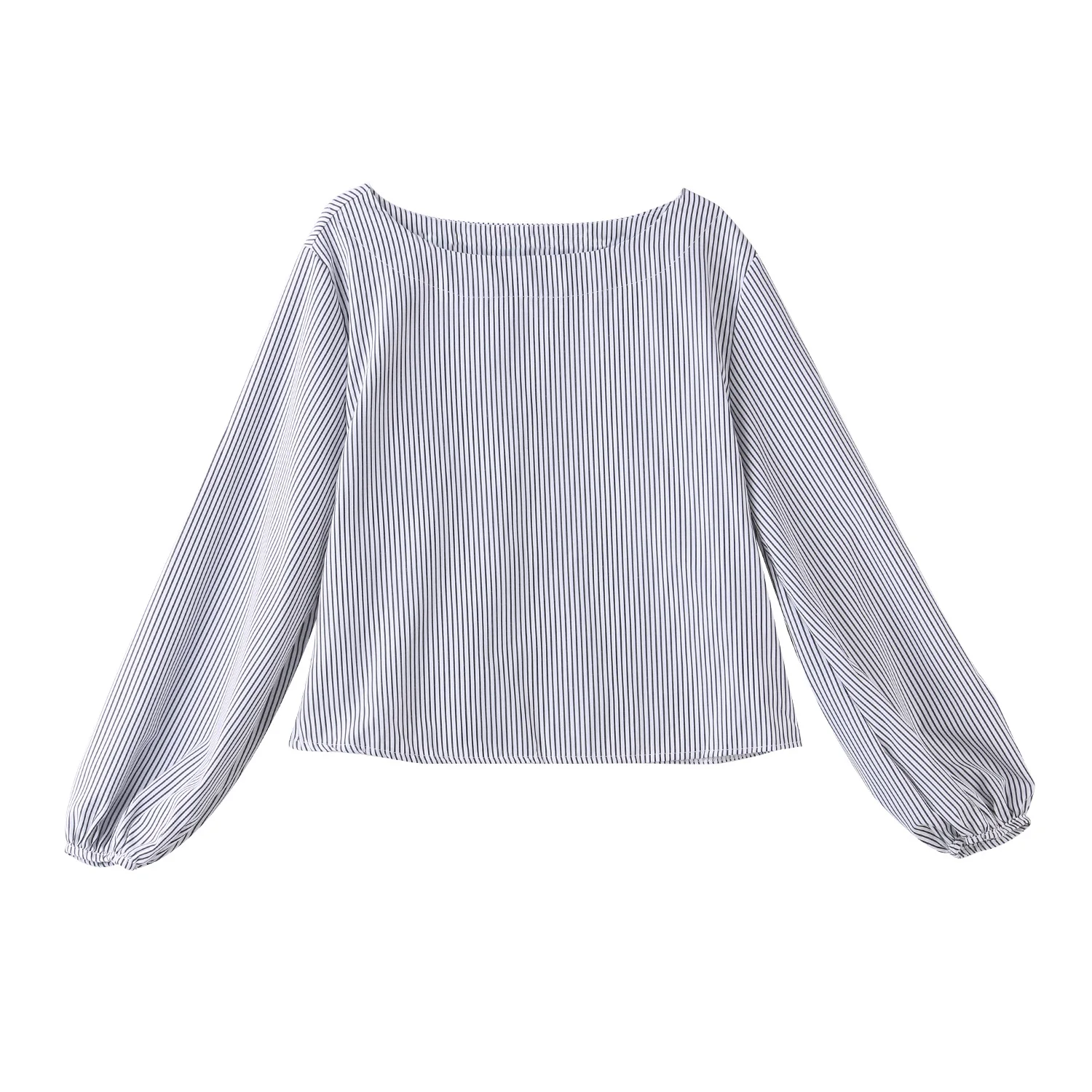

Thefound Fashion Womens Off Shoulder Blouse Long Sleeve Striped With Bowknot Tops Striped New O-Neck Bowknot Blusas