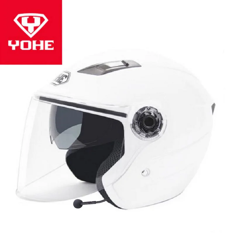 Летние мотоциклетные шлемы YOHE с двойными линзами полузакрывающие Bluetooth из