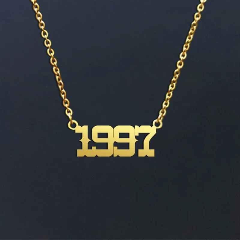 Ожерелье с любым номером на заказ ожерелье готической датой персонализированное