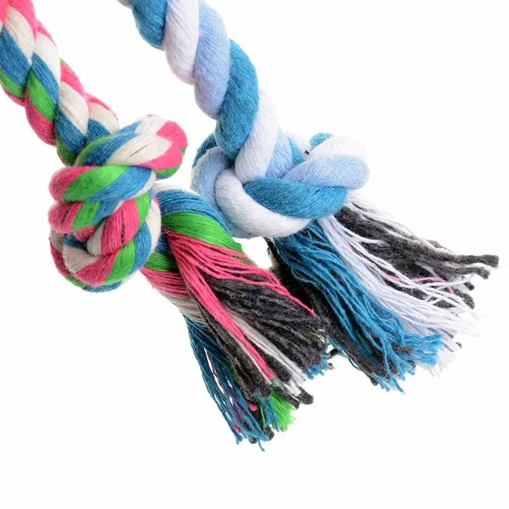 Pet Dog Teeth Clean Puppy Cotton Chew Rope Knot Supplie Durable Braided Bone Toy Funny Tool 17cm (Random) and 18 cm |
