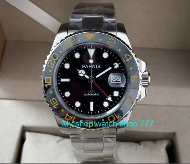 Светящиеся Мужские часы с черной керамической рамкой 40 мм|bezel ceramic|bezel gmtbezel watch |
