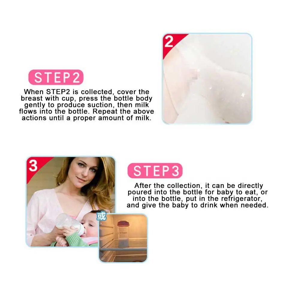 Extractor de leche materna Manual, bomba de silicona de correcci&oacute;n autom&aacute;tica, USB, PP, sin BPA-5