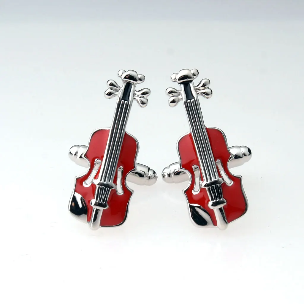 

1 Pair Men's Suit Shirt Violin Shape Cufflinks Cuff Links Wedding Favors Clothing Accessories