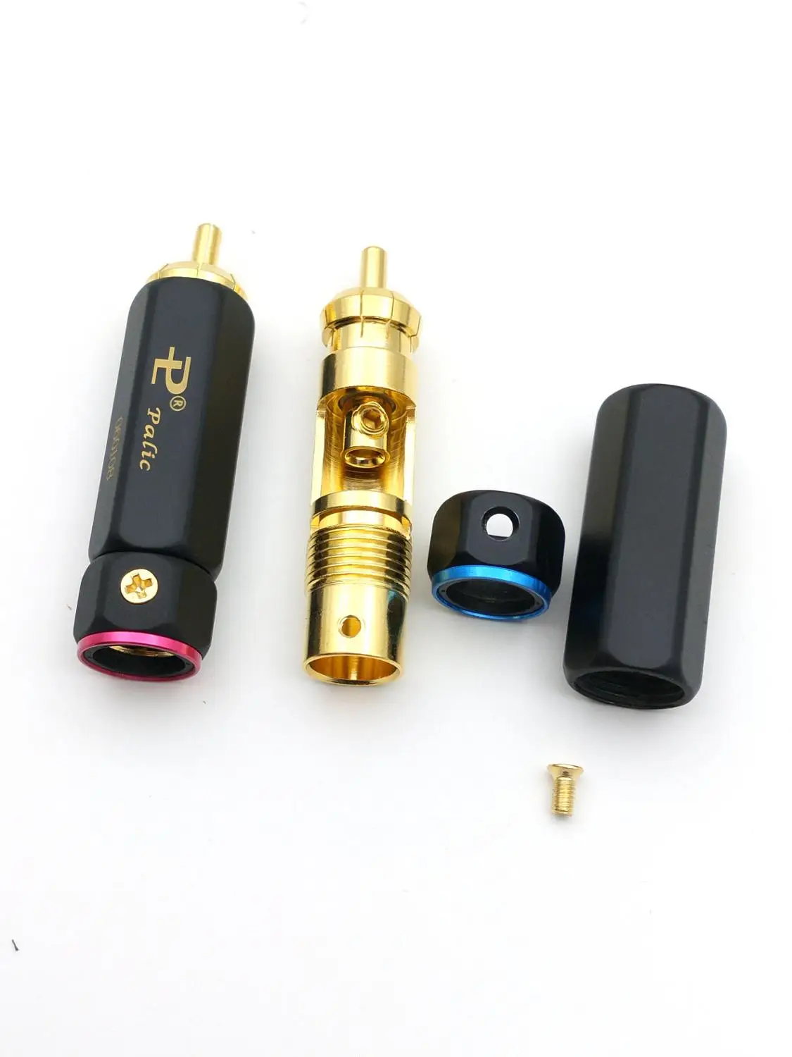 2 шт. позолоченный медный RCA Штекерный блокирующий Соединительный