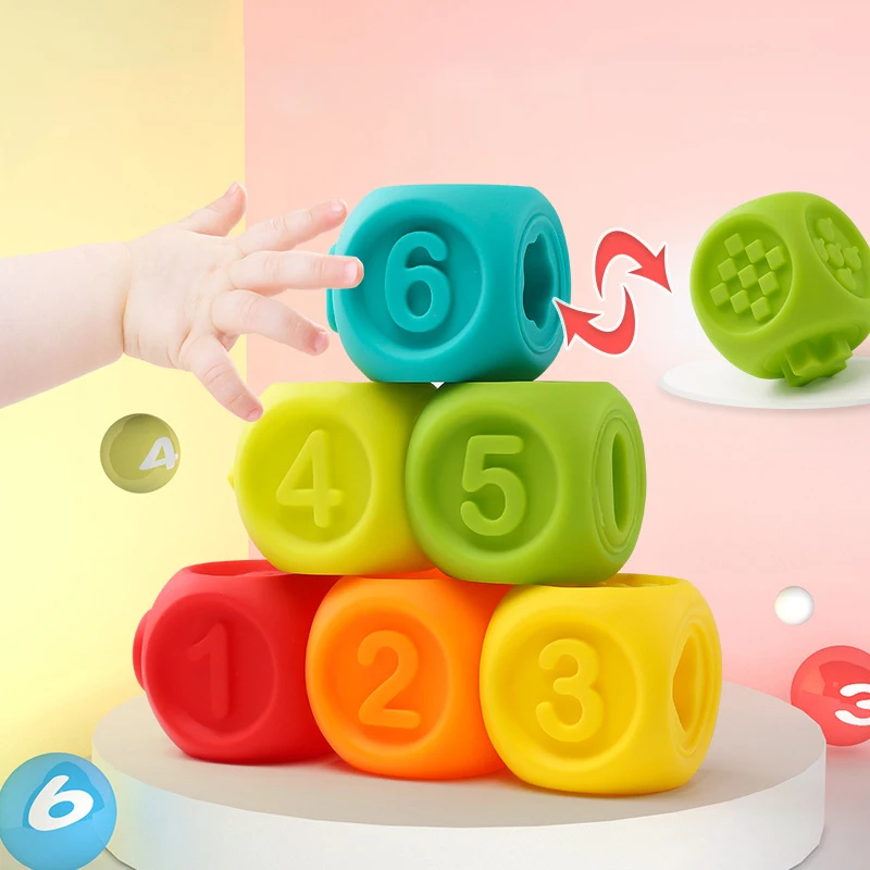 Мягкие резиновые строительные блоки TUKATO детские игрушки мягкие 3D Детские