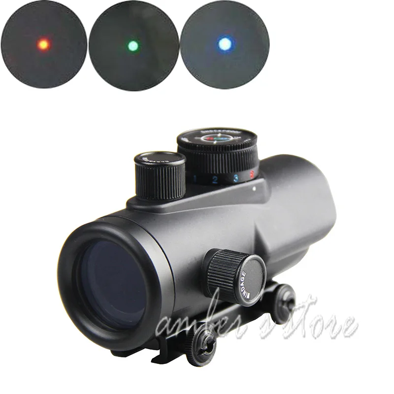 Тактический охотничий голографический прицел 1x30 мм красный зеленый синий в