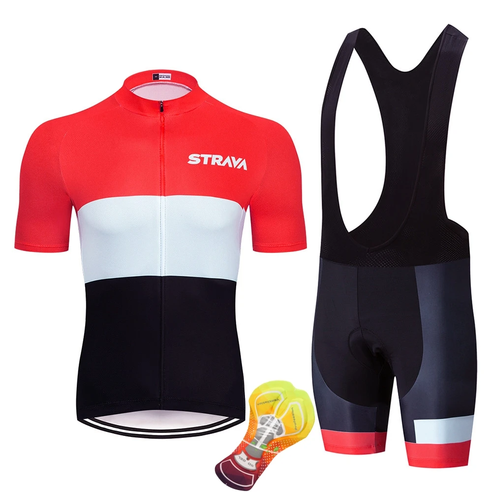 Лето Strava Велоспорт Джерси комплект с коротким рукавом Майо Ropa Ciclismo Форма велосипед Быстросохнущий Цикл MTB Одежда
