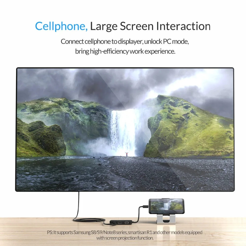 Usb концентратор ORICO Type C к HDMI VGA DP DVI адаптер для MacBook Samsung Galaxy S9 Huawei Mate 20 P20 Pro USB 3