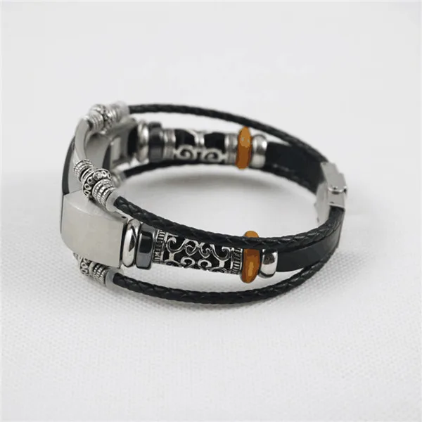Black braided Strap Мода Хэллоуин сменный кожаный ремешок Браслет для Fitbit Браслет Alta ремешок для Fitbit Alta HR Ремешок Браслет - Цвет ремешка: Black braided Strap
