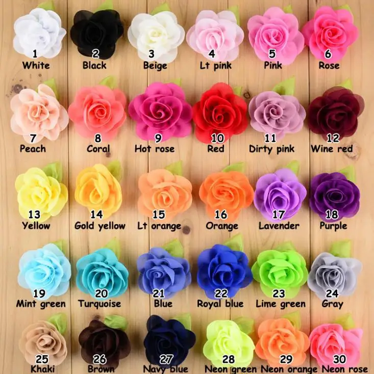 100 шт Бесплатная доставка ручной работы с шифоновым цветком заколка для волос
