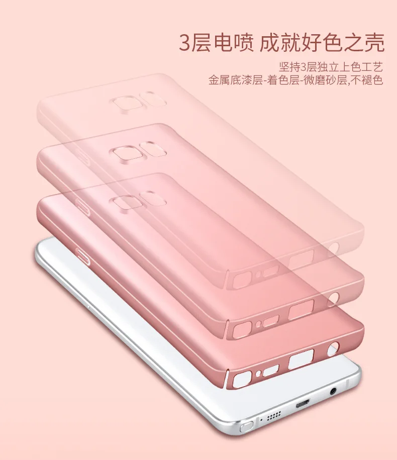 For Samsung Galaxy Note 5 4 3 Case Hard Frosted Plastic Slim Skin Protective back cover cases for samsung note Full |