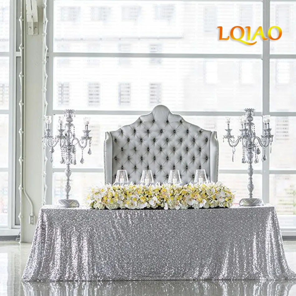 

18 colors 225cmX330cm Glitter Silver Sequin Tablecloth 90x132 inches Wedding Tablecloth Decoration Rectangle Sequin Table cloth
