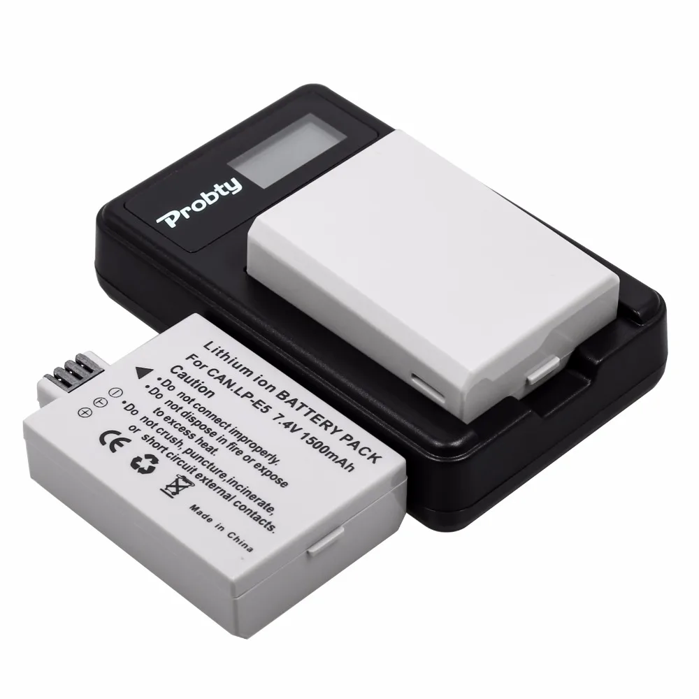 3 шт. PROBTY LP E5 LPE5 батарея + ЖК зарядное устройство USB для Canon EOS 450D 500D 1000D Rebel XS XSi T1i KISS X2