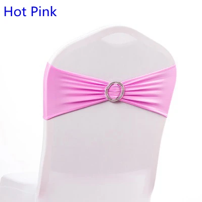 Ярко розовый цвет спандекс пояс для стула ленты свадебных стульев с круглой