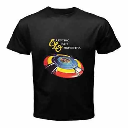 Новый электрический свет оркестр ELO Band очень лучший логотип черная футболка