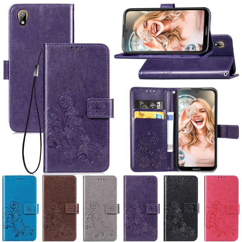 Флип чехол для Huawei Y5 2019 Роскошный кошелек из искусственной кожи задняя крышка