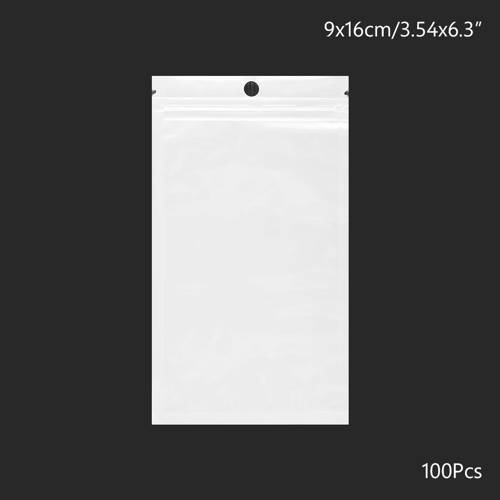 Светло-желтый 50PCS 100PCS White Clear Self Seal Zipper Plastic Retail Packaging Poly Pouches Ziplock Zip Lock Bags Package With Hang Hole - Цвет: Светло-желтый