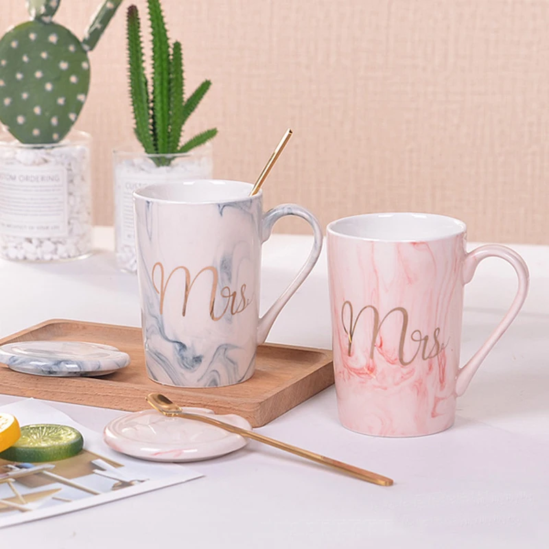 Посуда для напитков креативная керамическая кофейная кружка Ms/Mrs Мраморная чашка