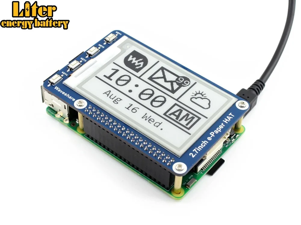 Waveshare 2 7 'E paper 264x176 дюйма E Ink display HAT для Raspberry Pi 2B/3B/Zero W цвет: черный белый интерфейс