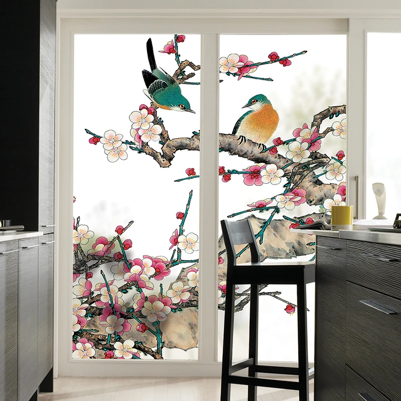 Китайская Электростатическая матовая стеклянная пленка для пола окна гостиной