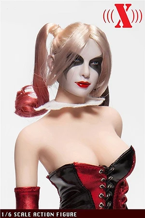 Only head 1/6 X-013 самоубийц Гарри Куинн женский джокер голова резная Модель ПВХ голова лепить для 12 ''Phicen TBL бледная девушка фигура тело аксессуар - Цвет: Only head