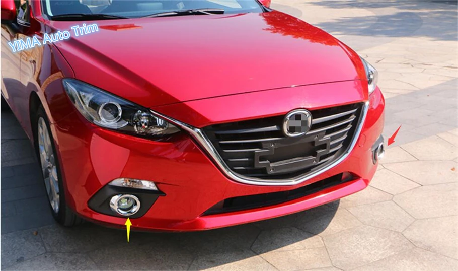 Для Mazda 3 AXELA хэтчбек седан АБС высококачественный Хром Передняя противотуманная осветительная лампа кольцо Крышка отделка 2 шт