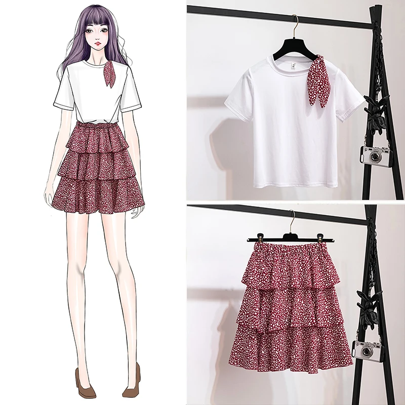 2019 Летняя женская одежда с коротким рукавом круглым вырезом Повседневная