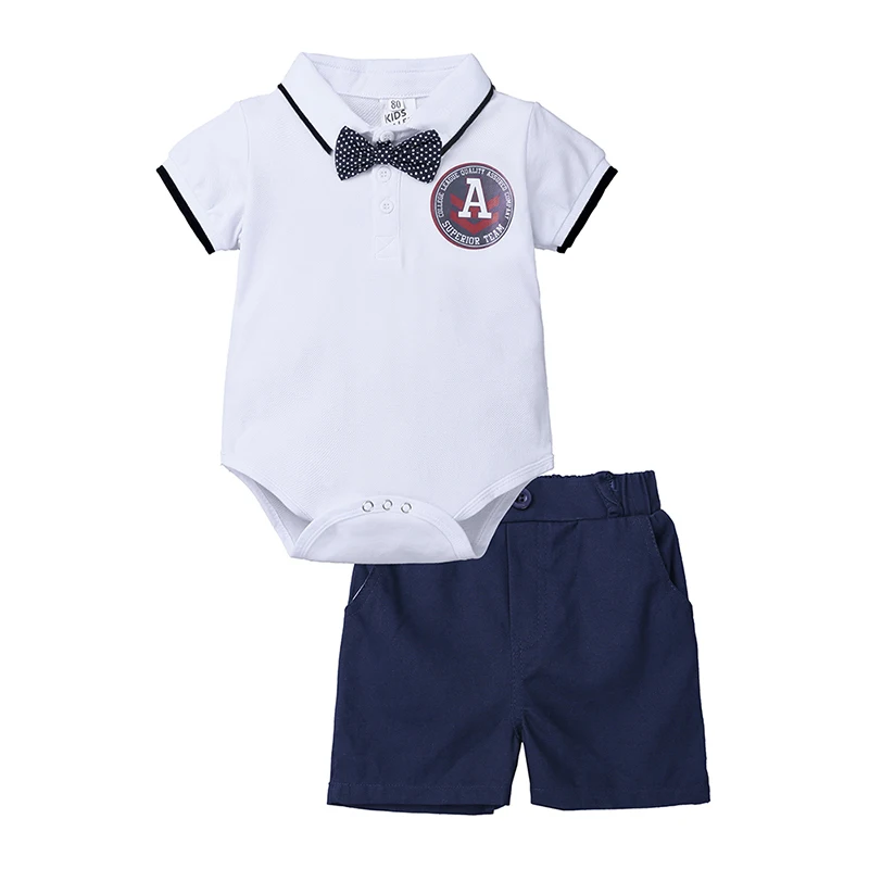 2021 Лидер продаж летний комплект для детей PoloShirt + шорты с галстуком бабочкой