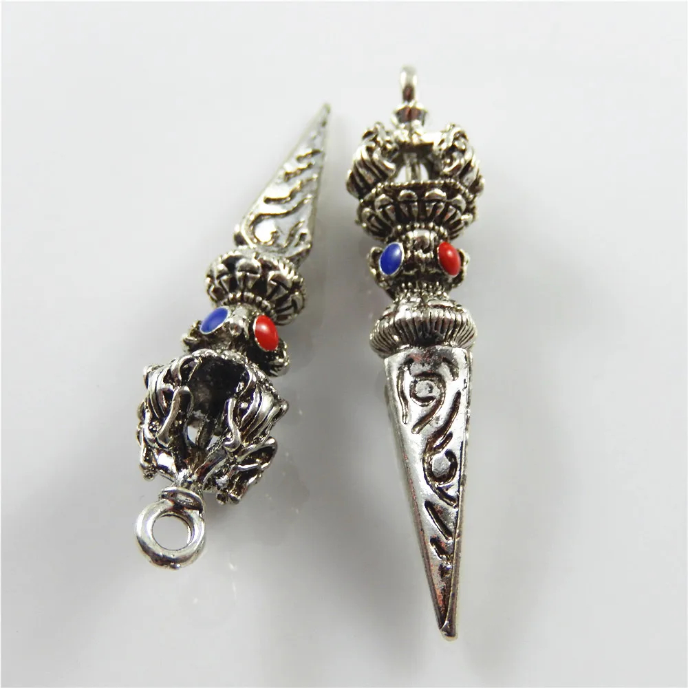 (2pieces)Male Dec Alloy Shadowbane Necklace Pendant Vintage Sword Creative Bracelet Charms 53*14mm Jewelry Findings Crafts 52551|pendants