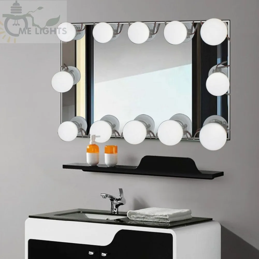 Светодиодный зеркальный светильник в голливудском стиле для макияжа с 10 лампами