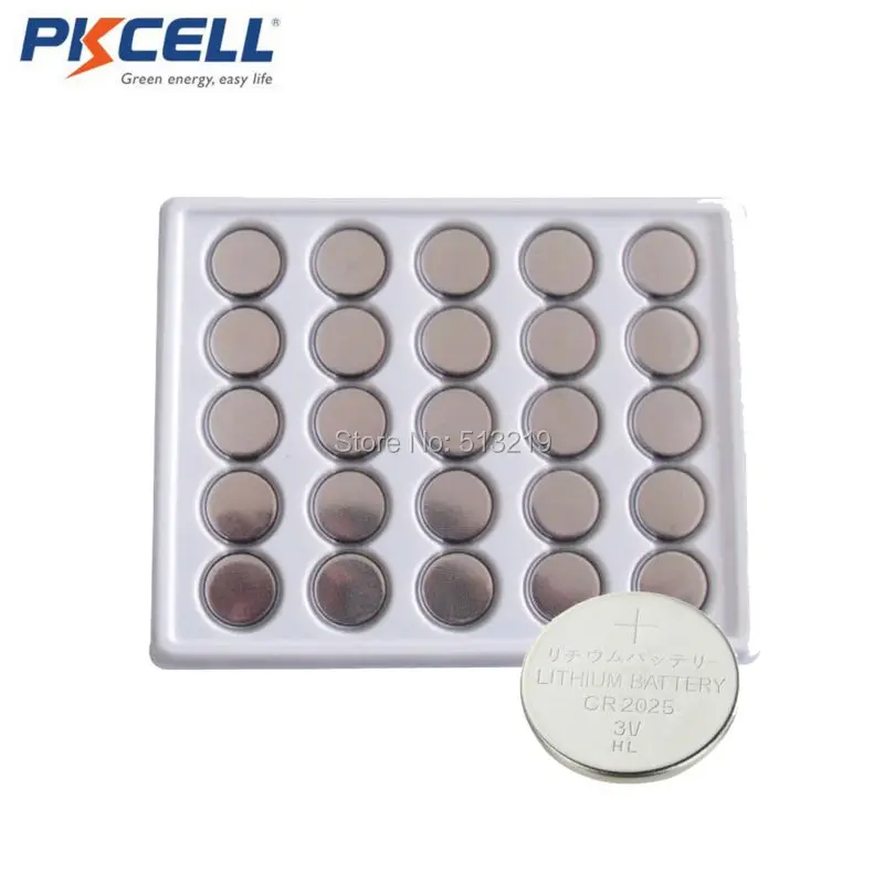 PKCELL 50 шт. 3 в CR2025 DL2025 ECR2025 SB T14 LF1/2 KCR2025 BR2025 В литиевая батарея Литиевые Батарейки для