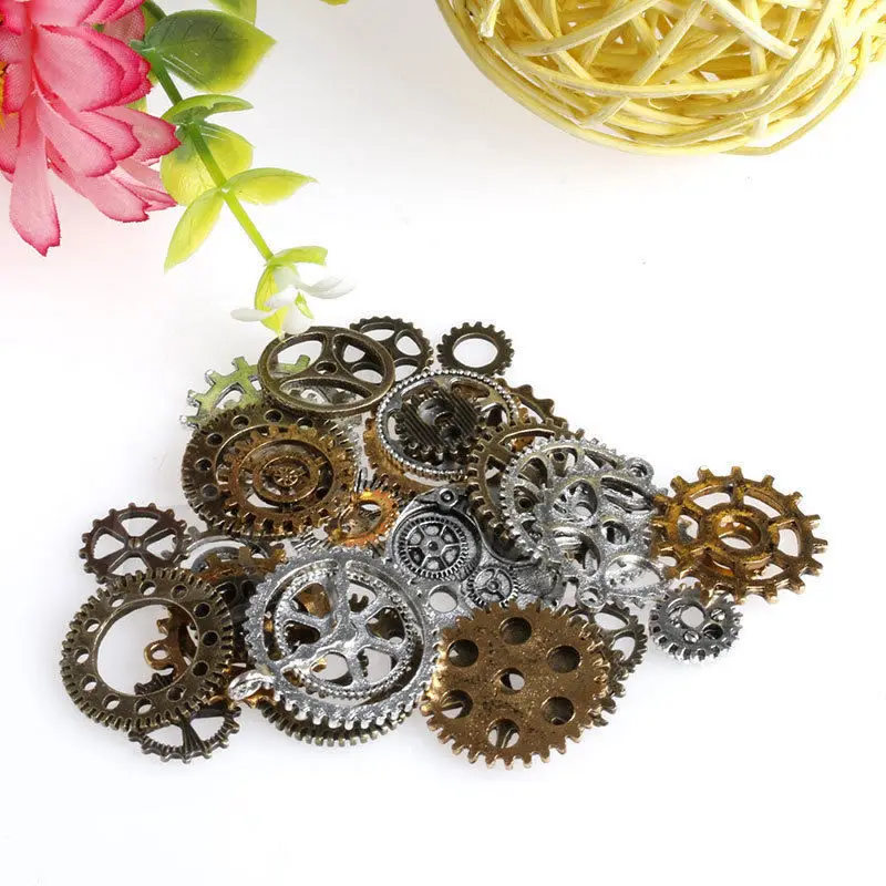 

JAVRICK 50g смешанный сплав механические Steampunk Cogs & комплект шестеренок DIY подвеска ювелирные изделия крафт D19048