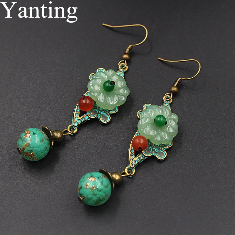 Yanting глазированное стекло цветочные серьги подвески Женщины Девушки Brincos в