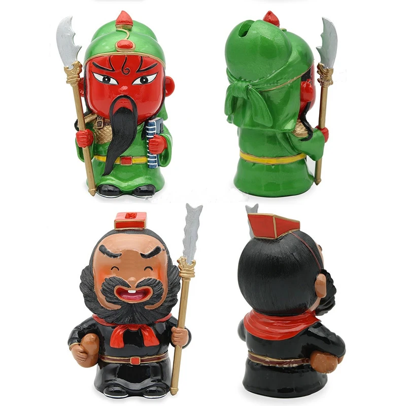 17 см Оригинальные фигурки трех царств монета копилка ZhugeLiang LiuBei Guan Yu полимерная
