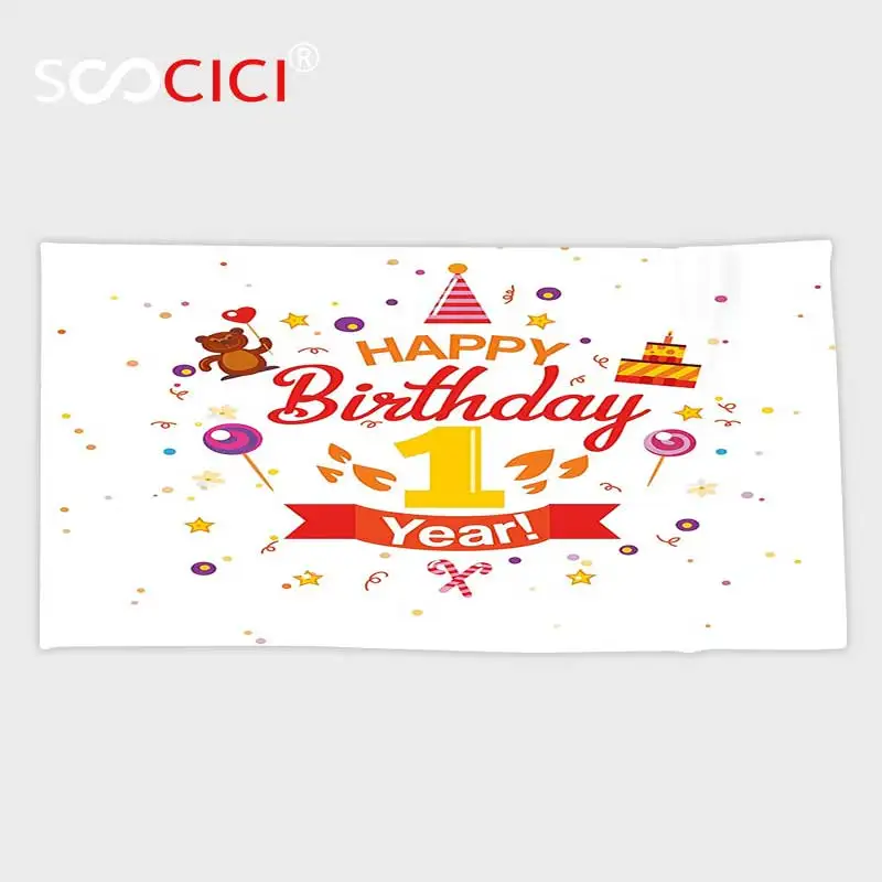 На заказ микрофибра ультра мягкая ванна/полотенце для рук 1 день рождения