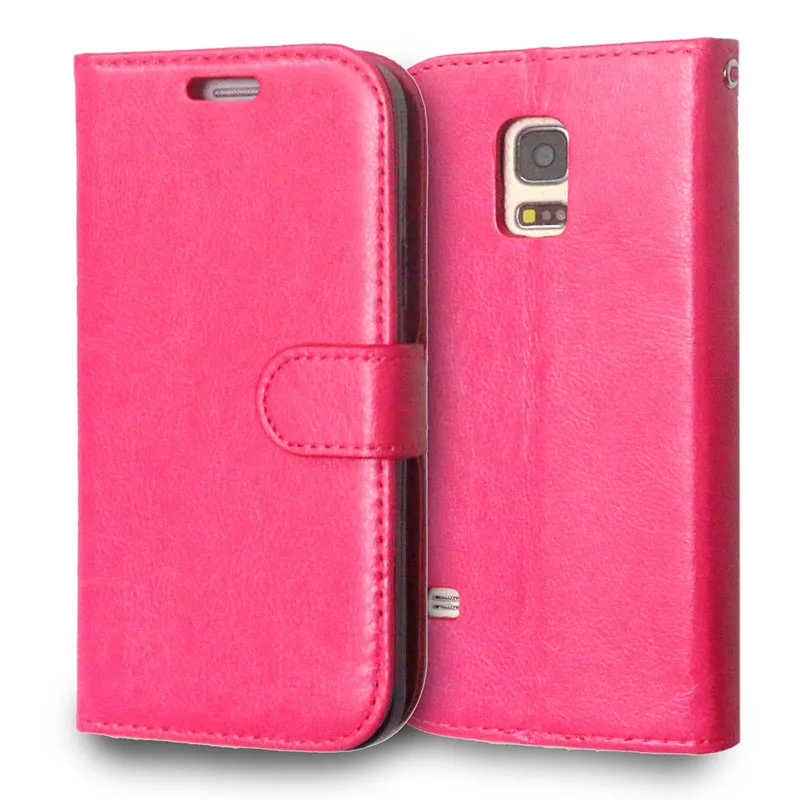 S5Mini чехол для телефона s, чехол для samsung Galaxy S5 Mini, флип-чехол, кожаный кошелек, сумка с отделением для карт, подставка, чехол, Fundas - Цвет: Rose