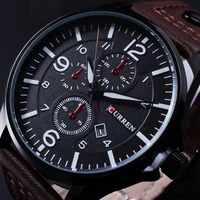 new brand curren mens watch men date clock men casual quartz watch leather wrist sports watches military army relogio male