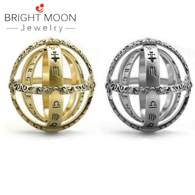 Обручальное кольцо BRIGHT MOON Золотое с астрономическим шаром на палец для пары